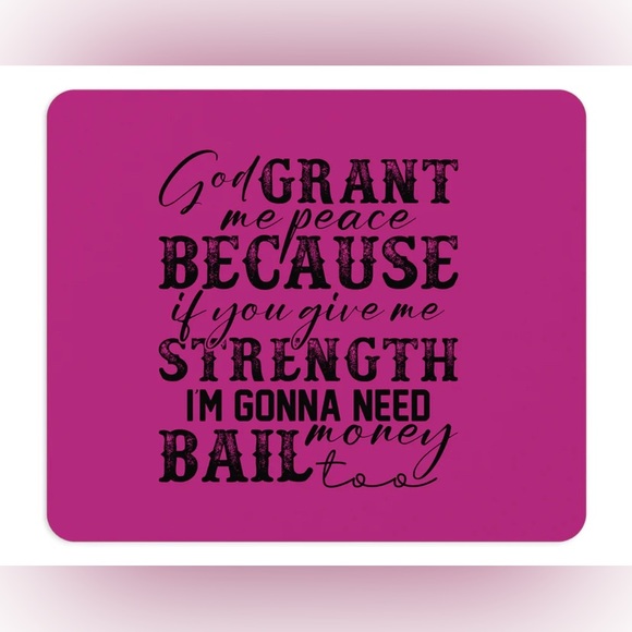 NWT Graphic Custom "Grant Me Peace" Mouse Pad - Picture 1 of 2